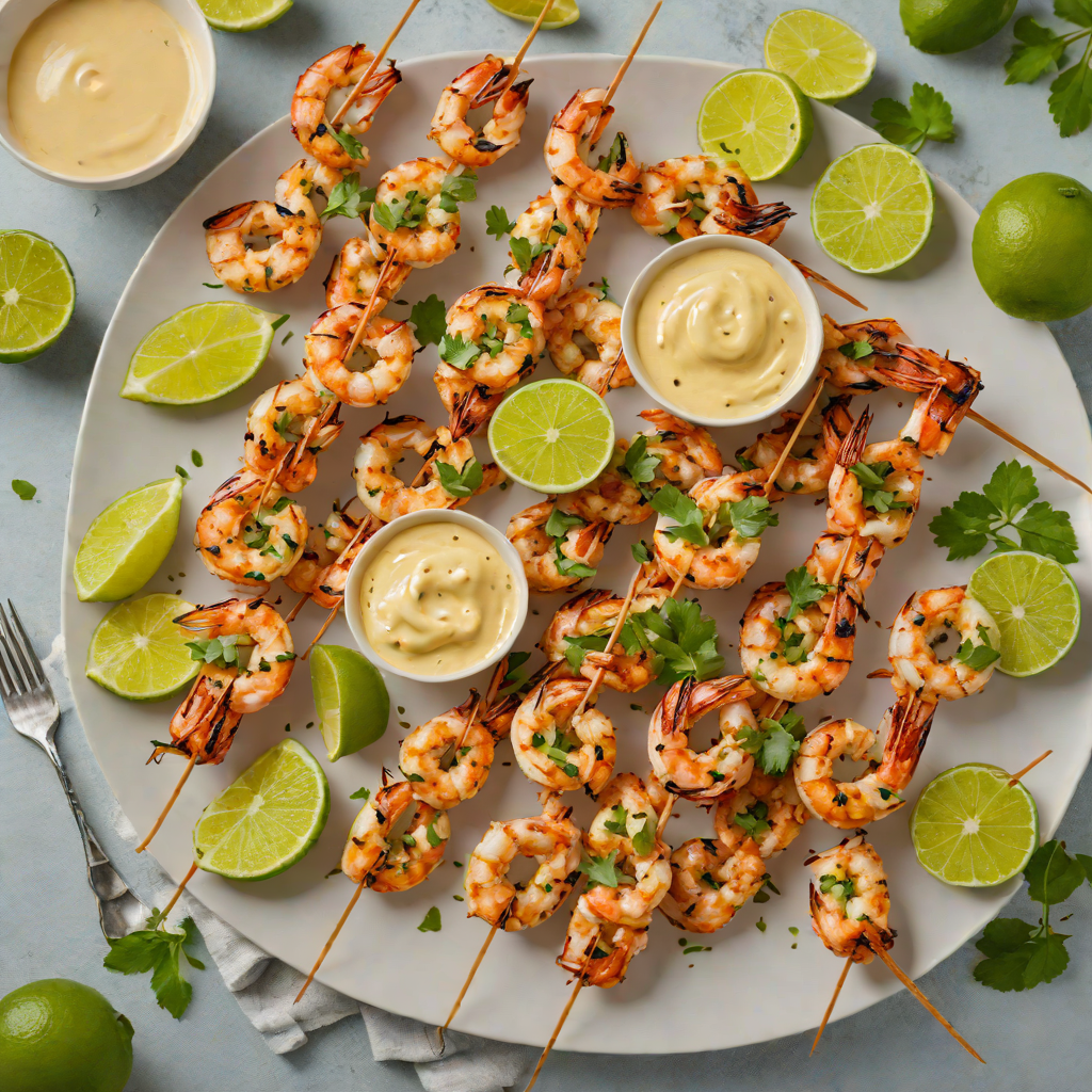 Grilled Cajun-Spiced Shrimp Skewers with Zesty Lime Aioli