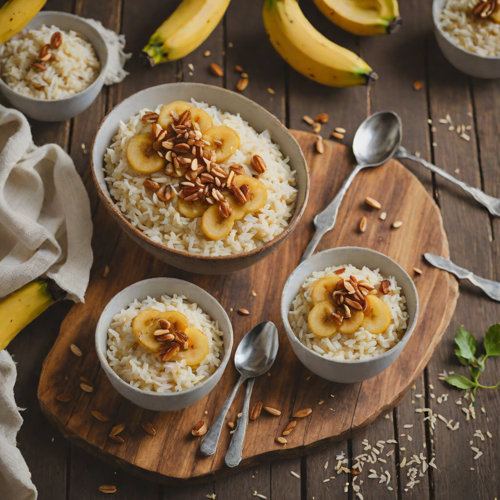Warm Caramelized Banana and Coconut Rice Pudding