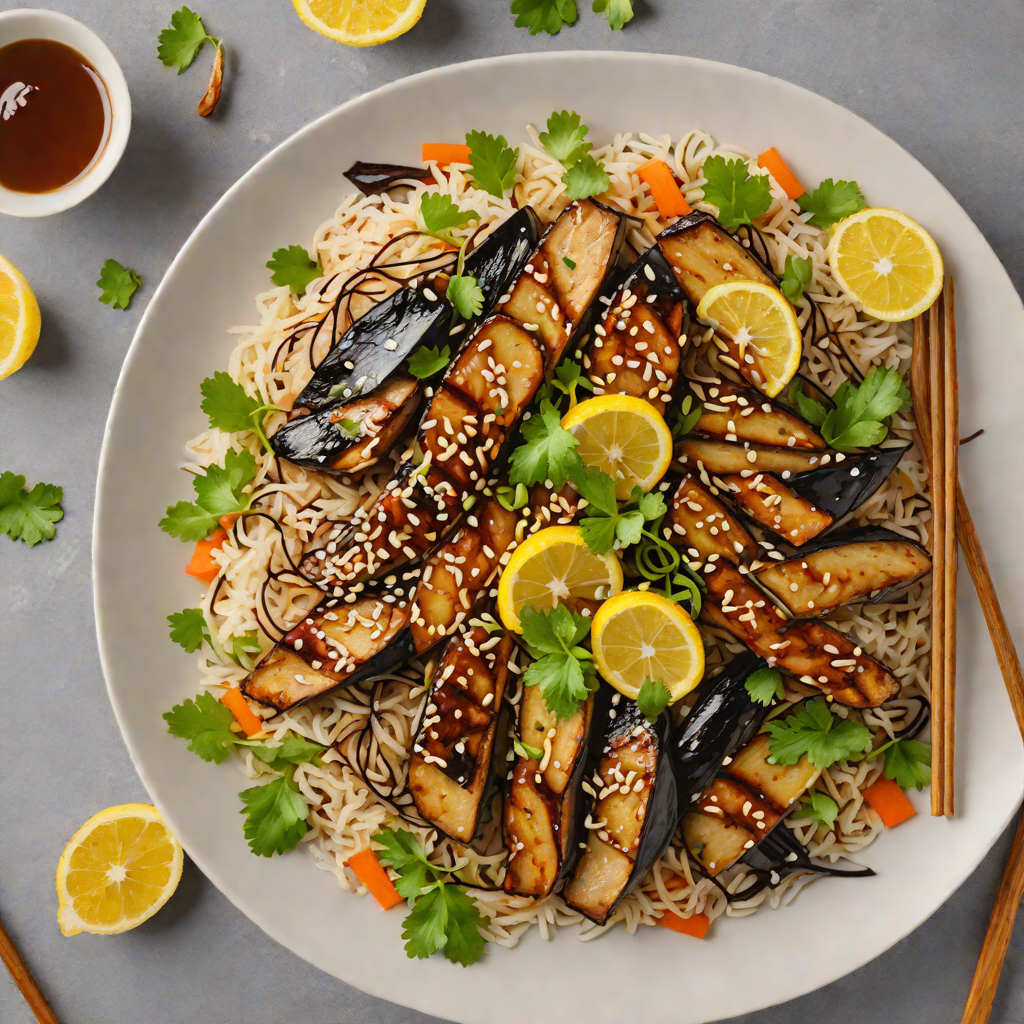 Lemon Garlic Miso-Glazed Eggplant Donburi