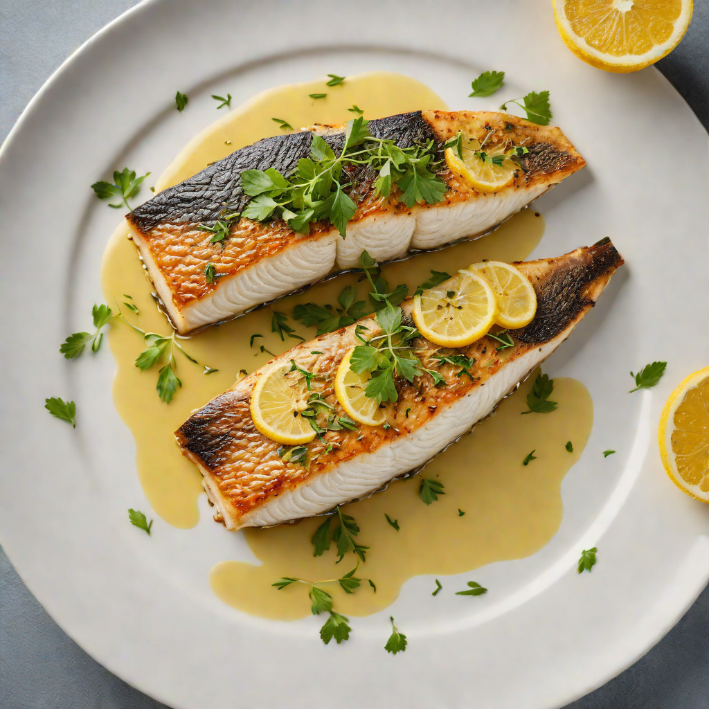 Pan-Seared Sea Bass with Herb-Infused Olive Oil and Lemon