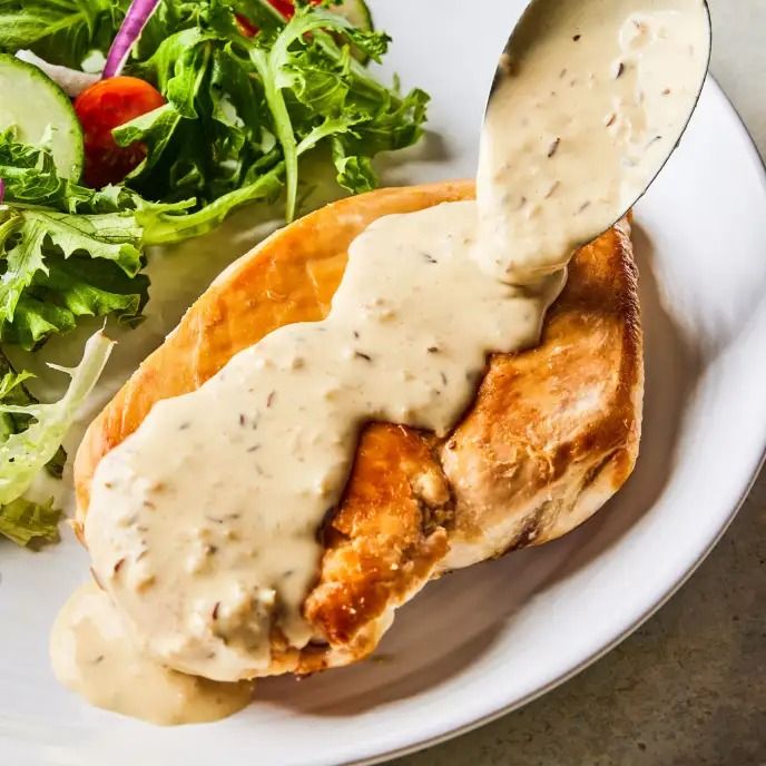 Pan-Seared Chicken with Champagne Mustard Sauce