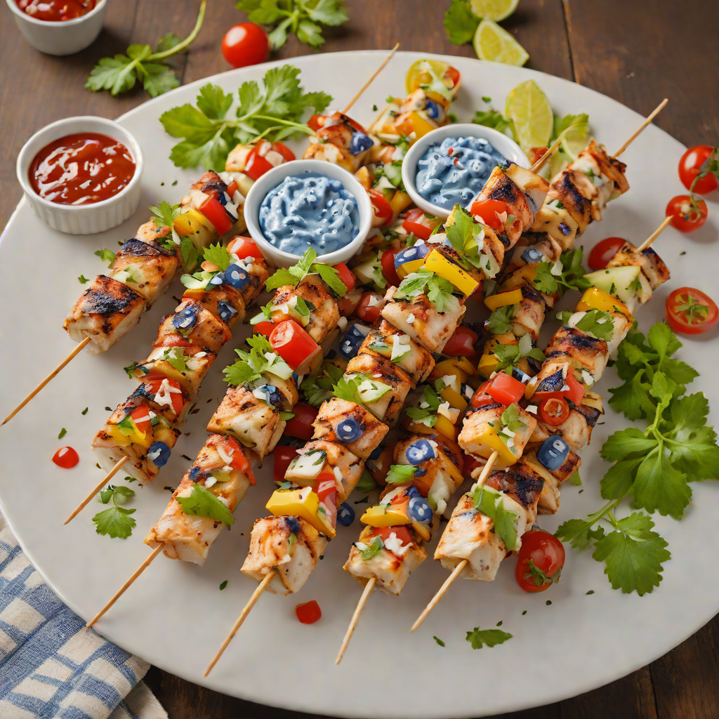 Grilled Herb-Marinated Chicken Skewers with Salsa