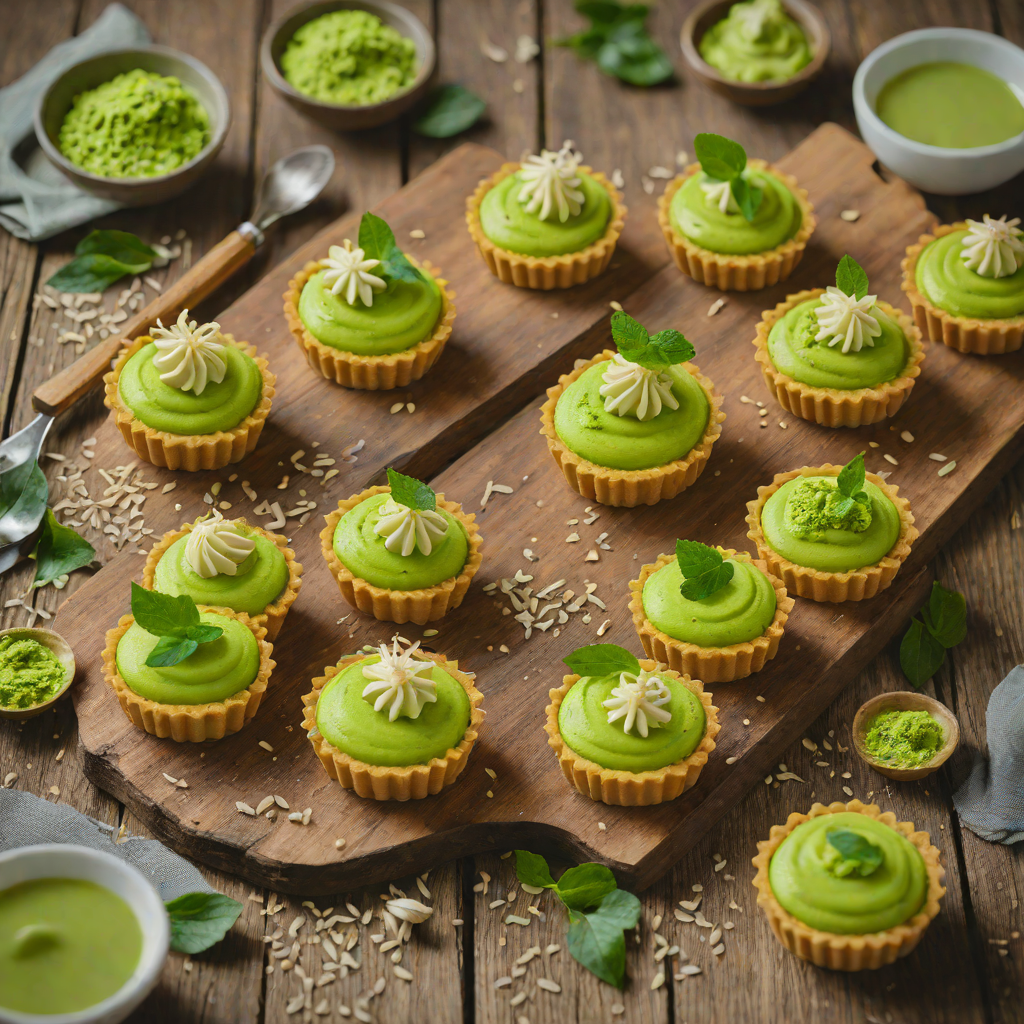 Mini Matcha Tarts with White Chocolate Ganache