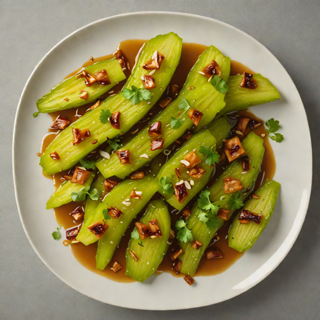 Miso-Braised Bitter Melon with Garlic and Ginger