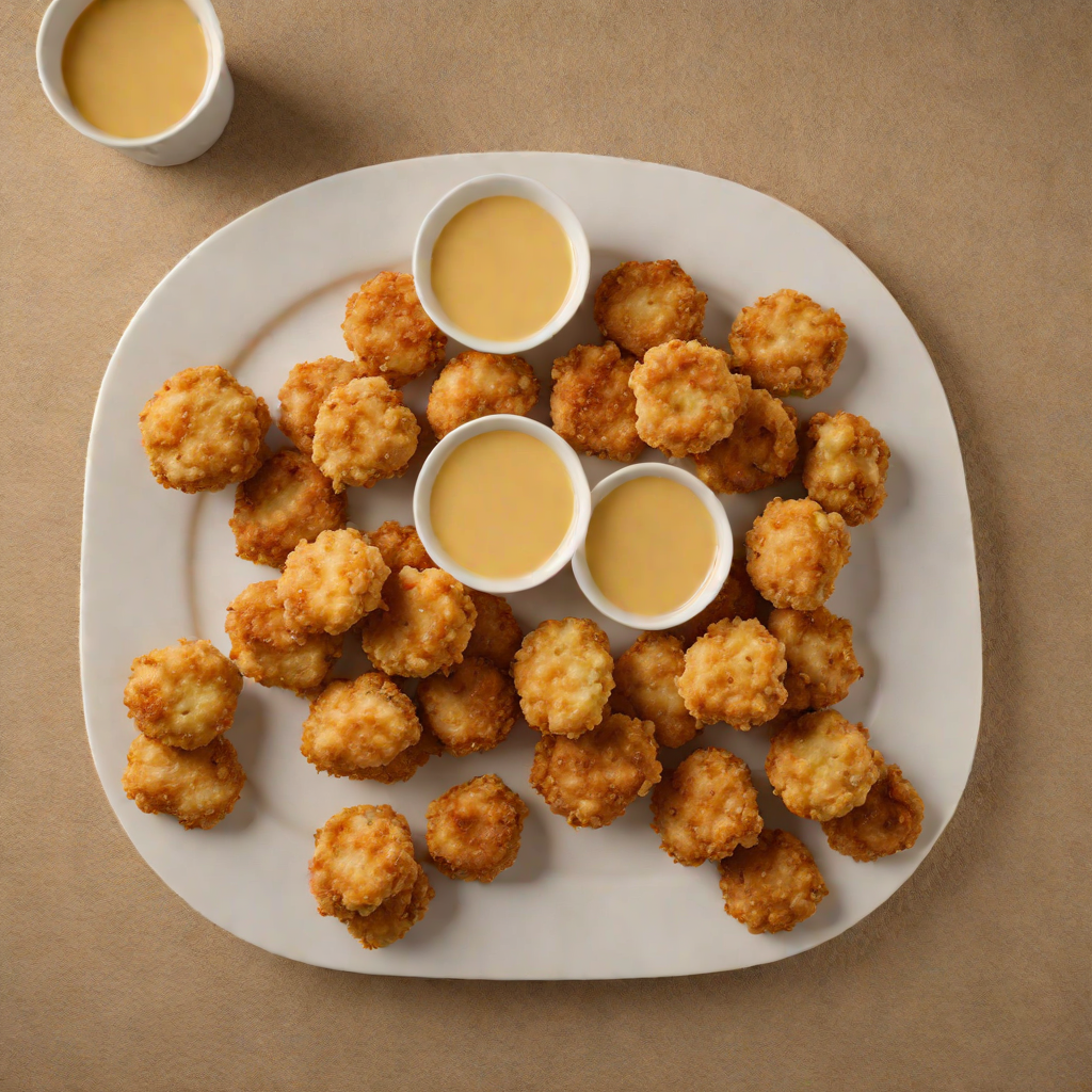 Pan-Fried Chicken Nuggets with Honey Mustard Dip