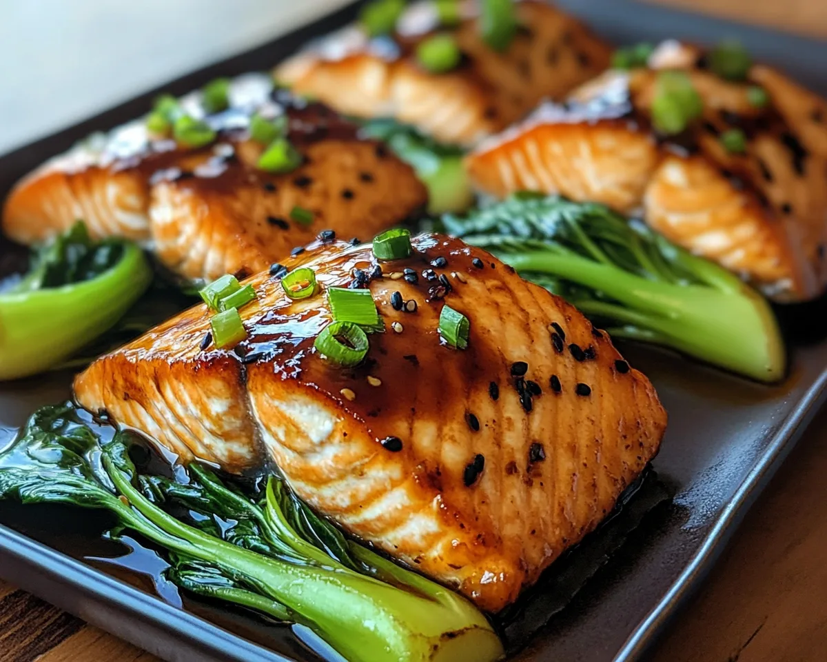 Pan-Roasted Salmon with Miso Glaze and Wilted Bok Choy