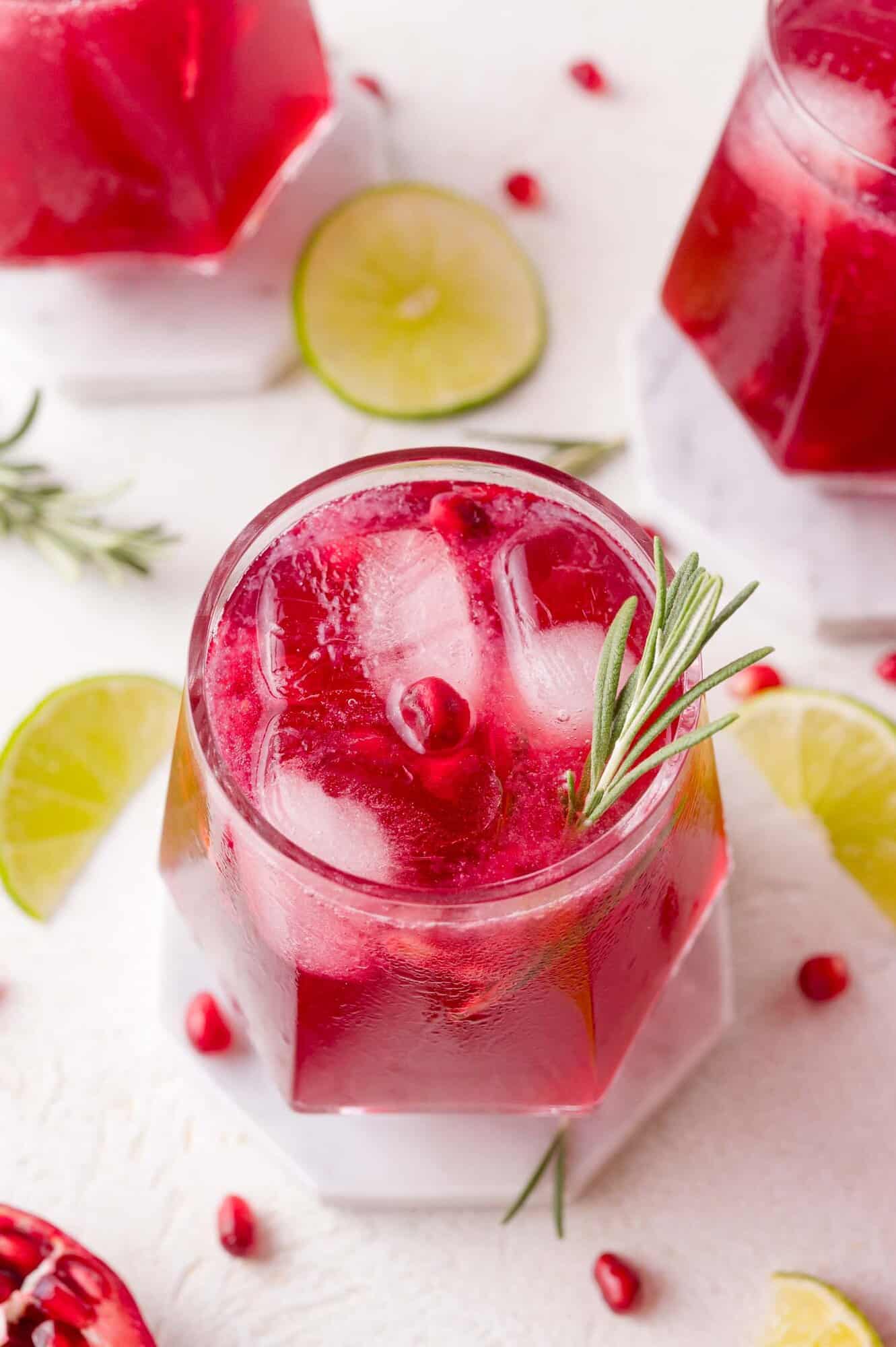 Shaken Pomegranate Rosemary Spritz