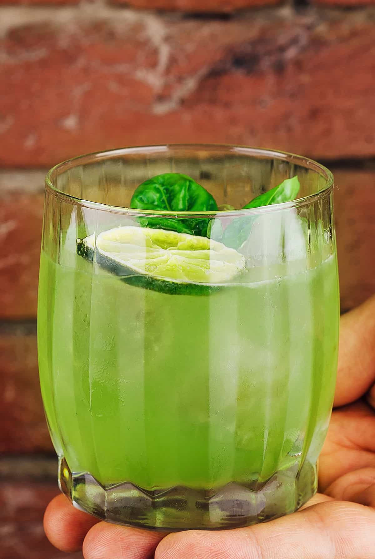 Muddled Basil-Lime Gin Fizz