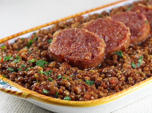 Braised Lentils with Tomatoes and Rosemary
