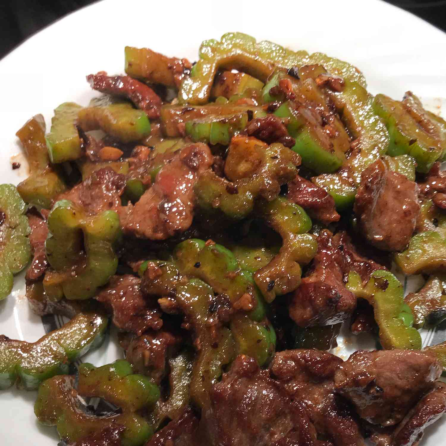 Pan-Seared Bitter Melon with Garlic and Black Bean Sauce