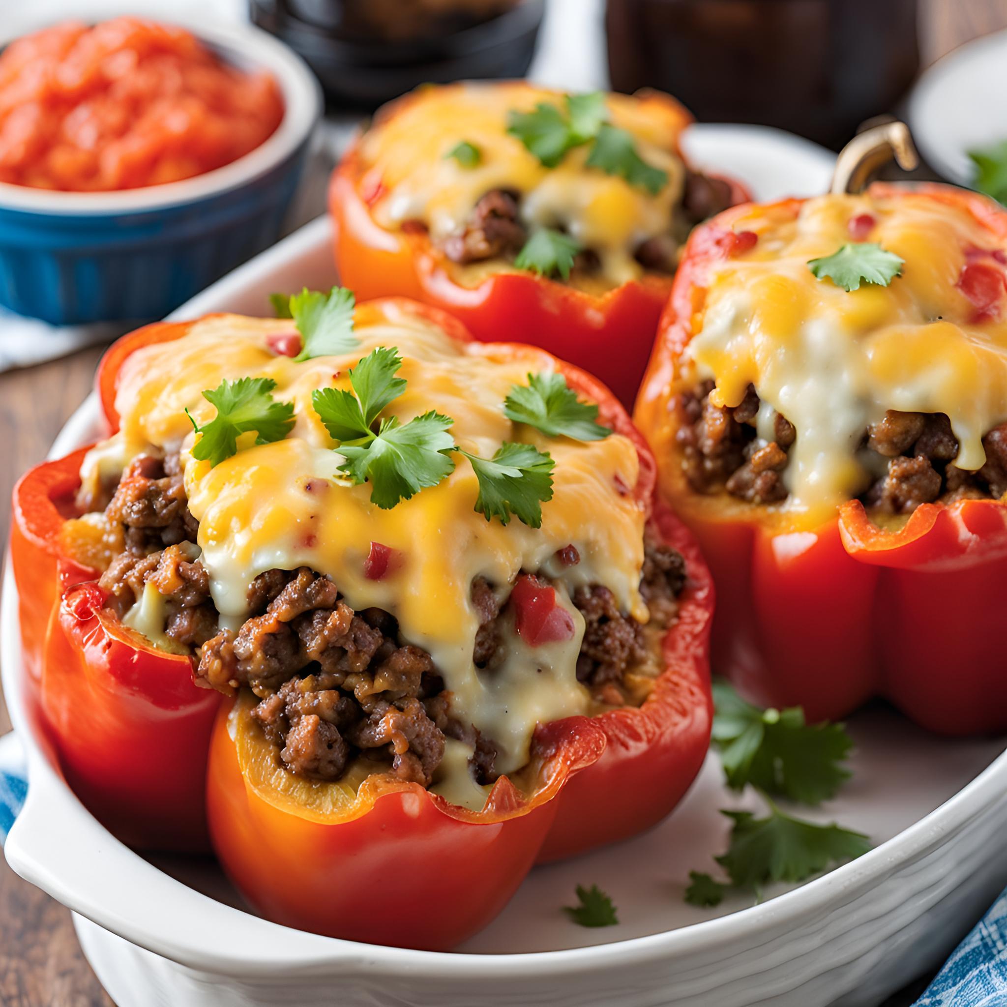 Cheeseburger-Stuffed Bell Peppers