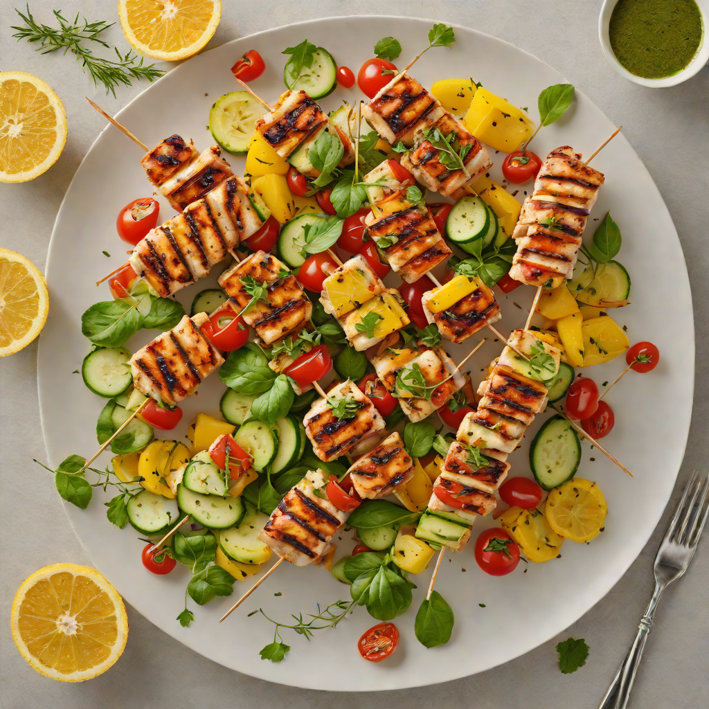 Citrus-Marinated Grilled Chicken with Summer Vegetable Skewers