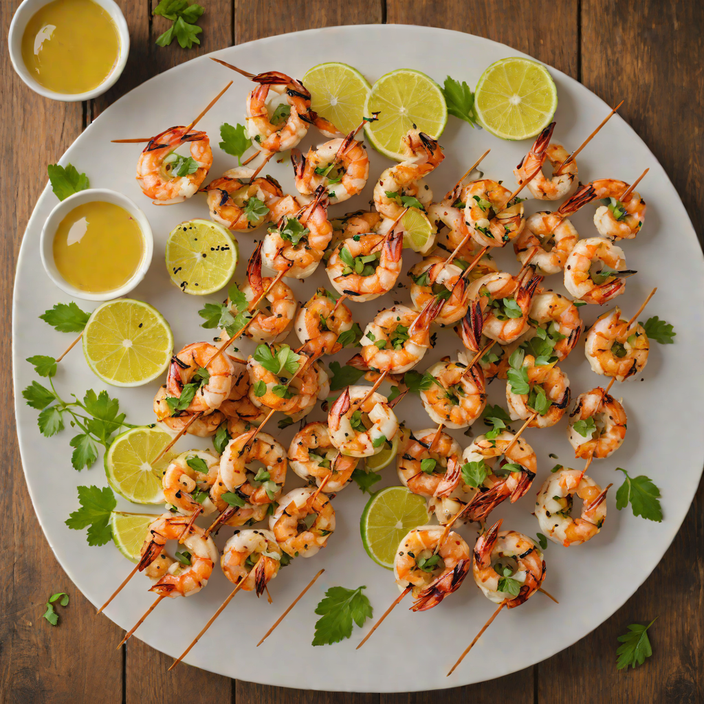 Smoky Citronella Infused Tiki Torch Grilled Shrimp Skewers