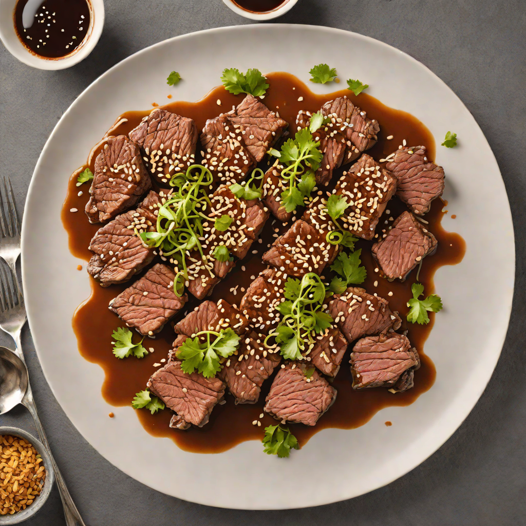 Pan-Seared Korean BBQ Beef with Sesame-Garlic Sauce