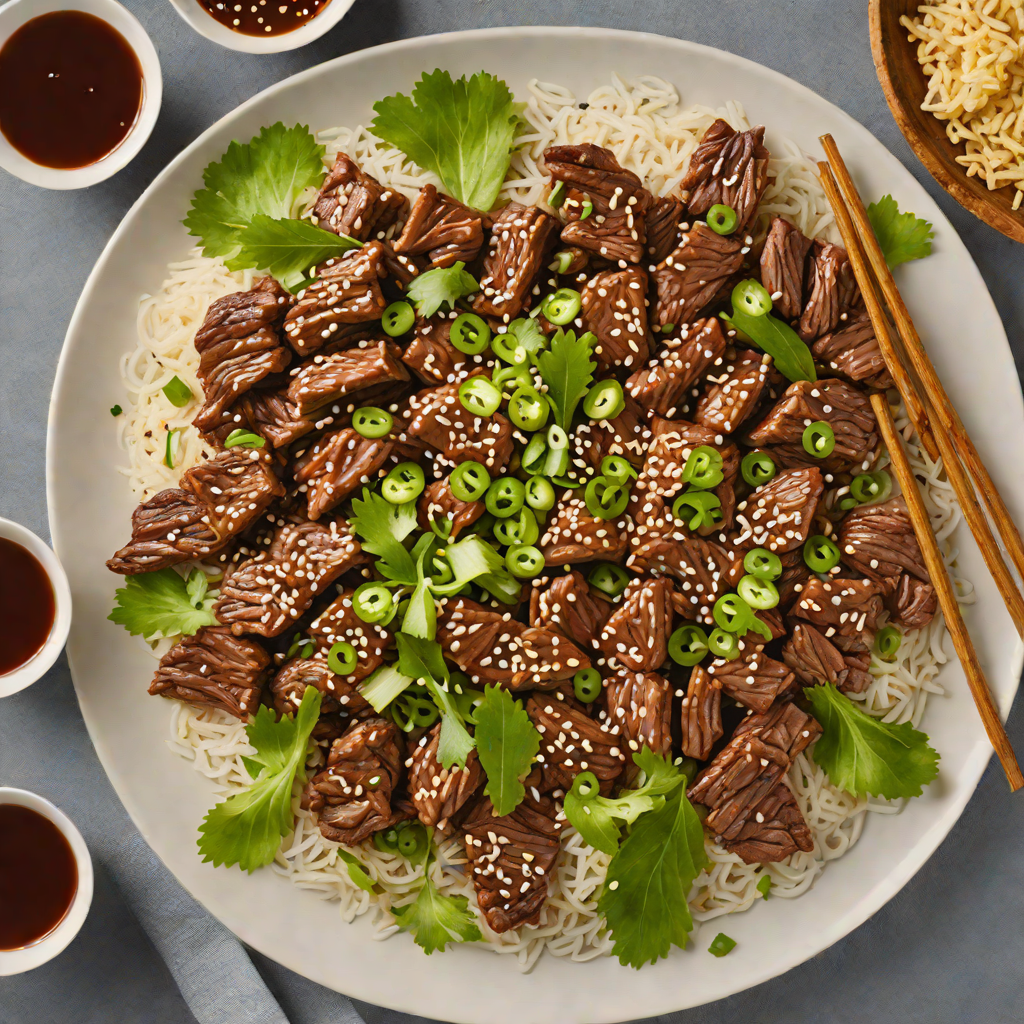 Jeju Island Korean BBQ Beef Bulgogi with Sesame and Scallions