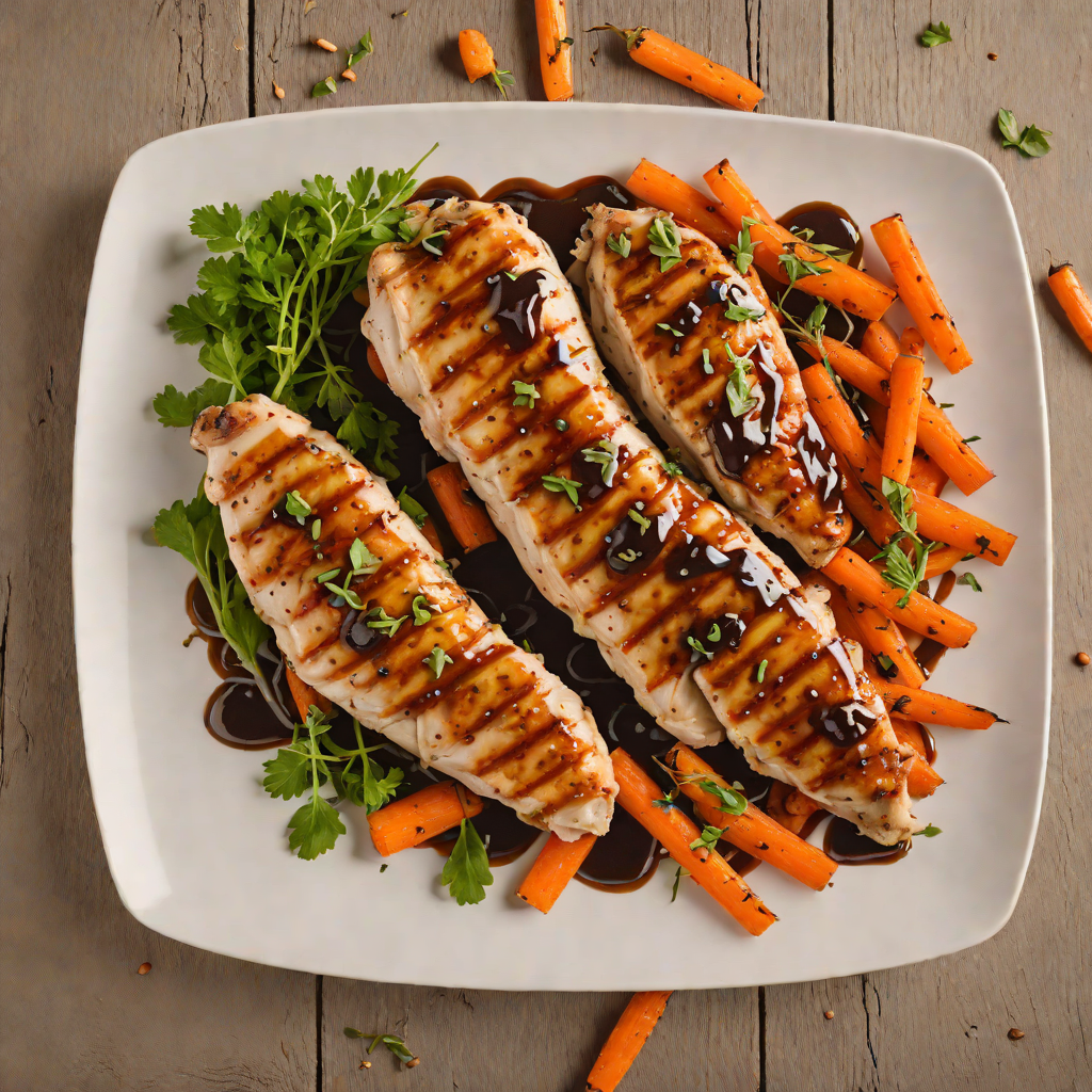 Pan-Seared Chicken with Maple-Balsamic Glaze and Roasted Carrots
