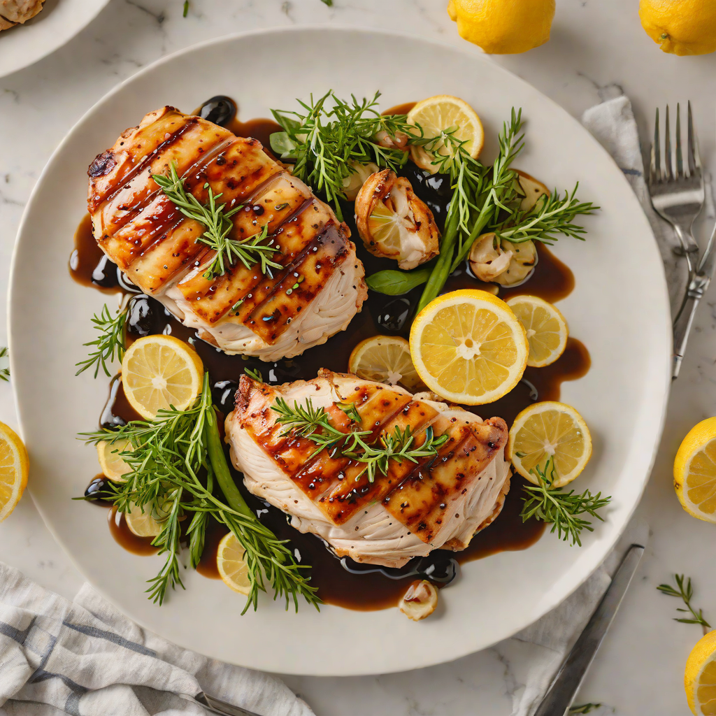Pan-Seared Chicken with Lemon-Thyme Balsamic Glaze