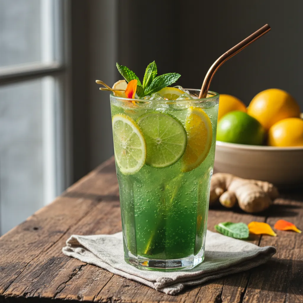 Honey-Ginger Sparkler with Citrus Peel
