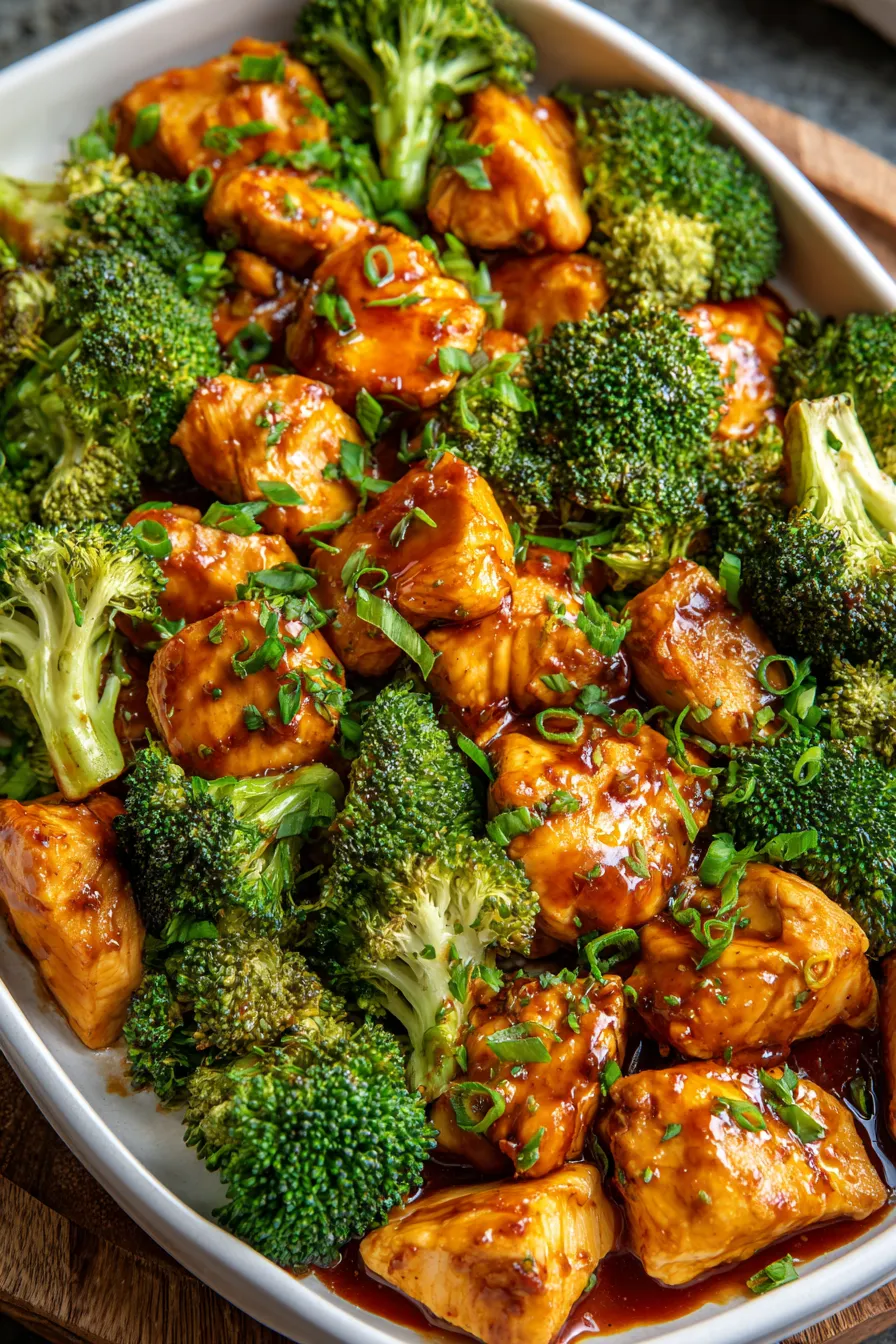 Sheet Pan Honey Buffalo Chicken with Broccoli