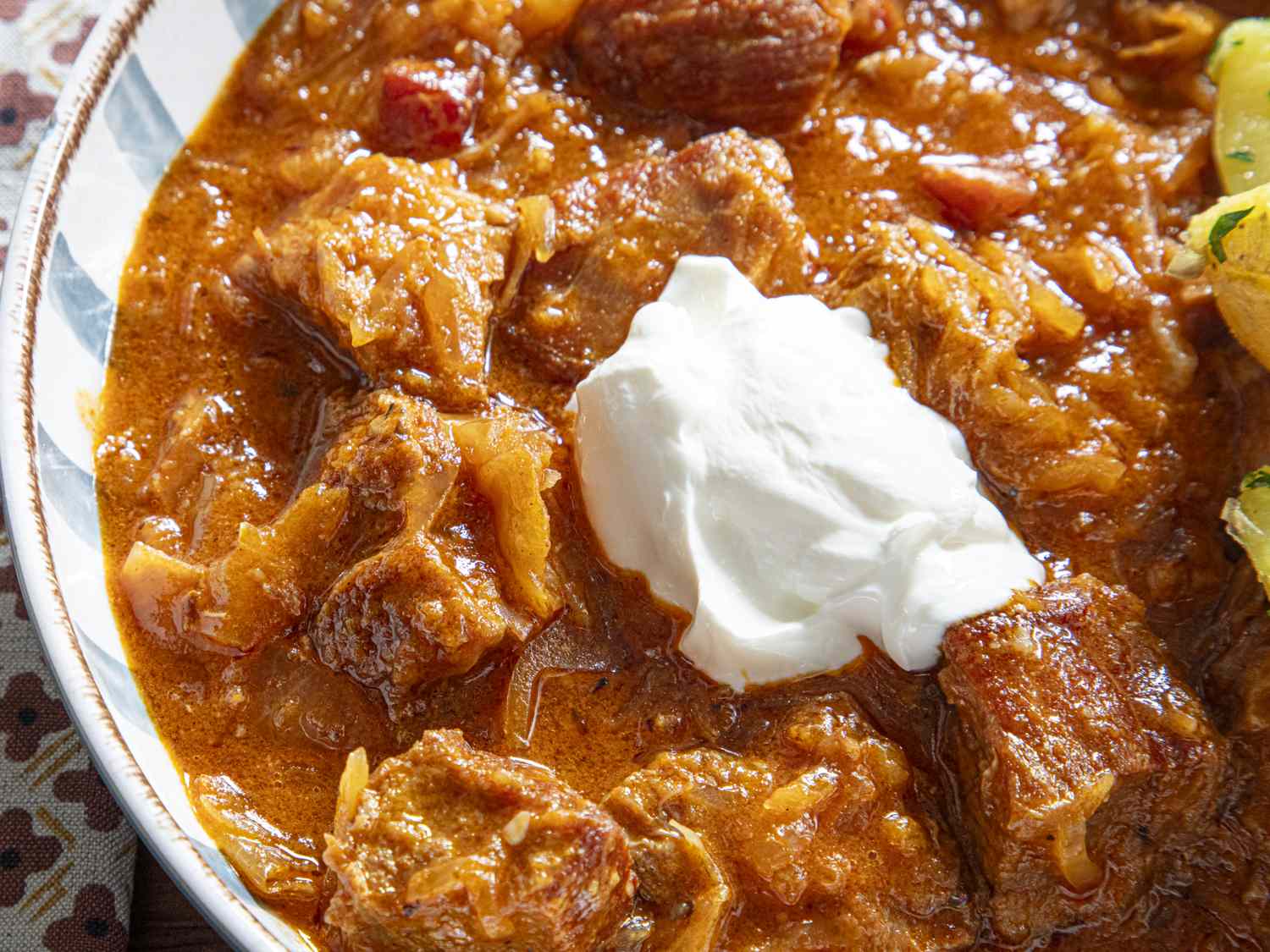 Sauerkraut and Pork Goulash with Smoked Paprika