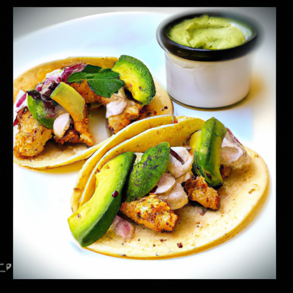 Mexican Chicken Tacos with Avocado Crema