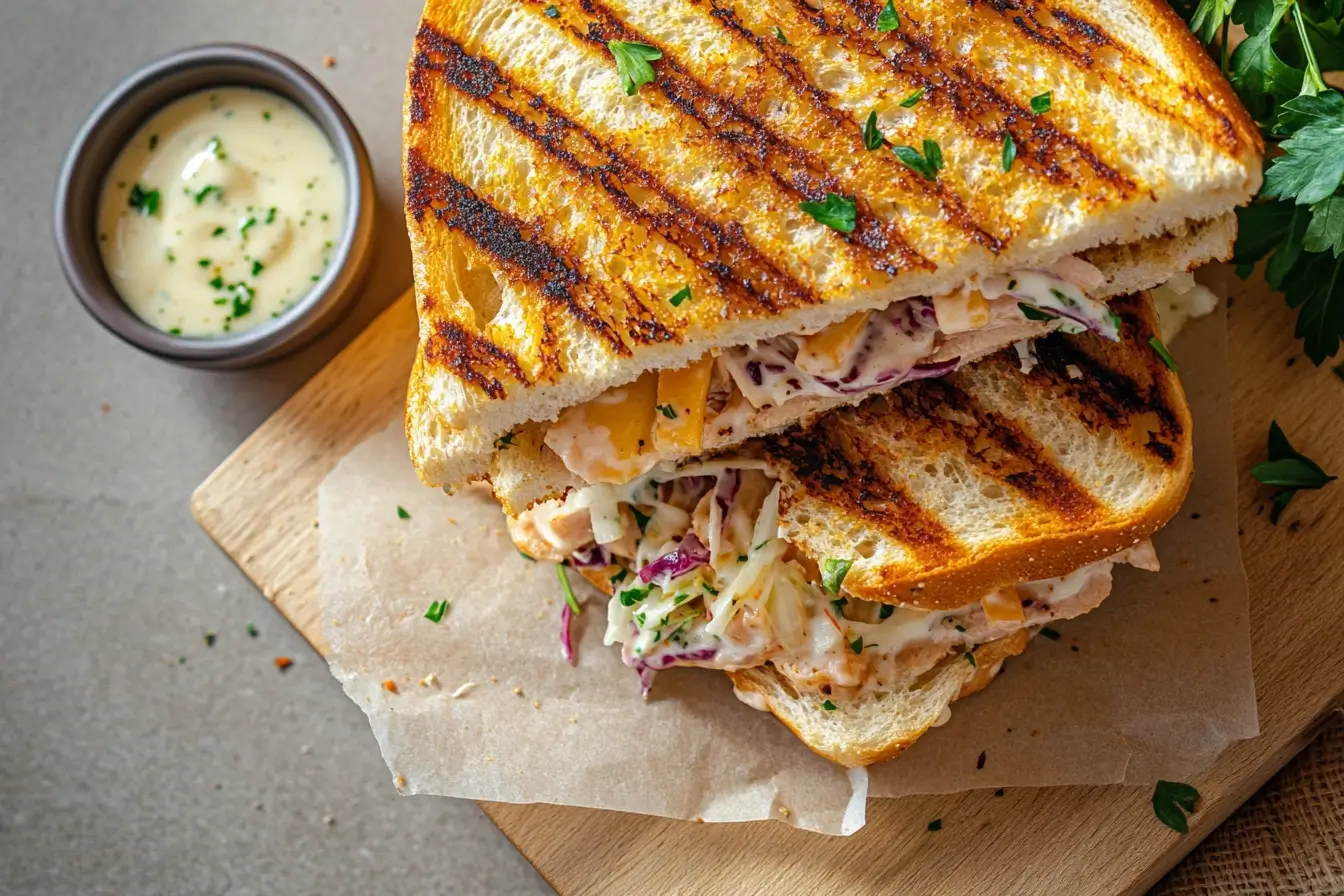 Kid-Friendly Turkey and Cheese Sandwich with Veggie Slaw