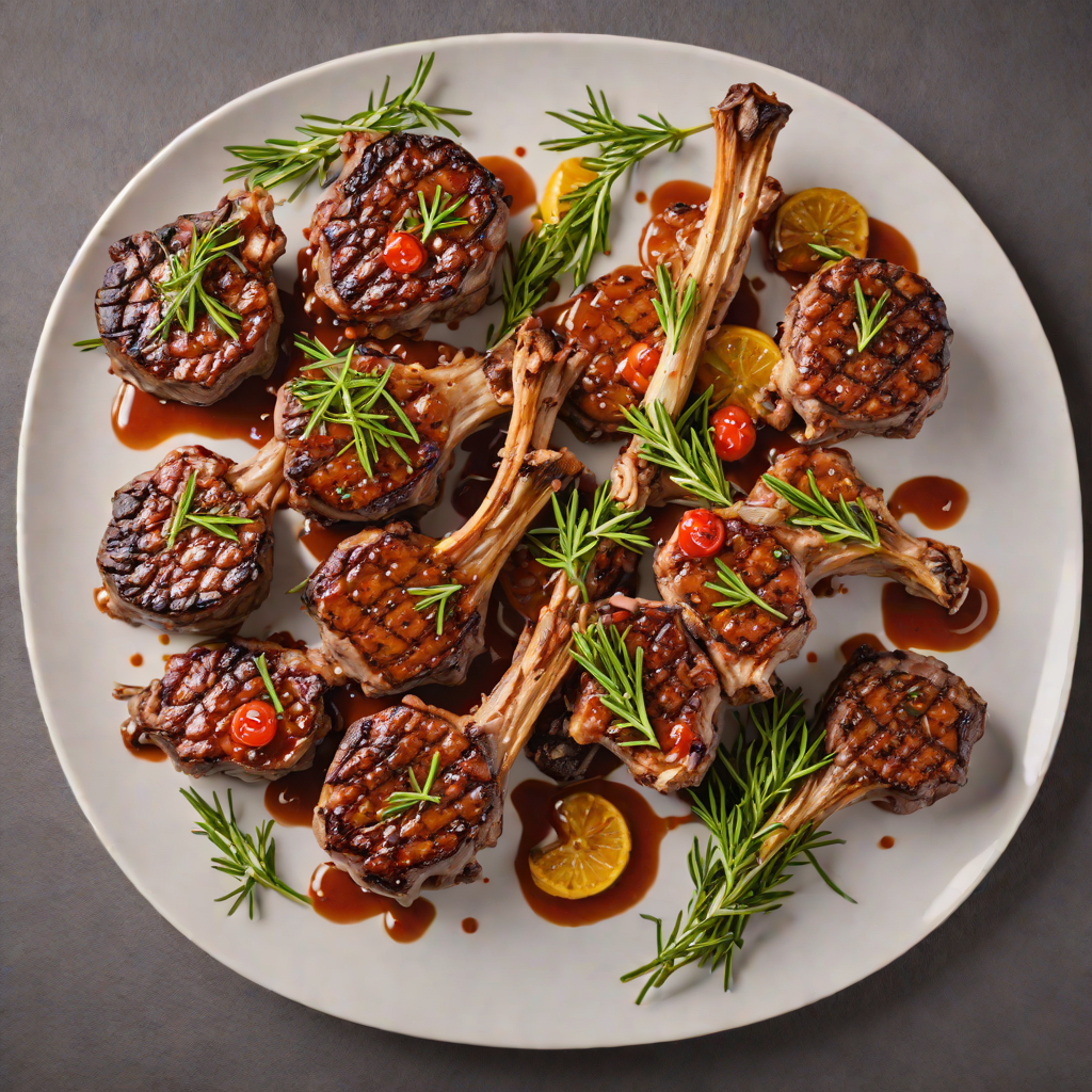 Zesty Red Wine Marinated Grilled Lamb Chops with Rosemary