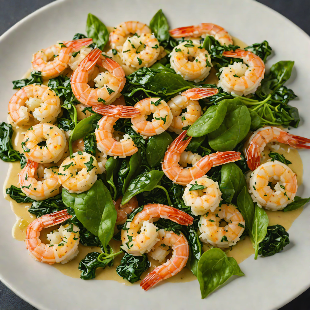 Sautéed Shrimp with Garlic Butter and Spinach