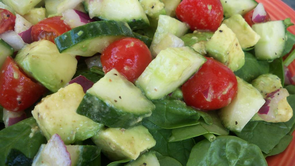 Cucumber-Avocado & Lime Salad with Lemon-Tahini Dressing