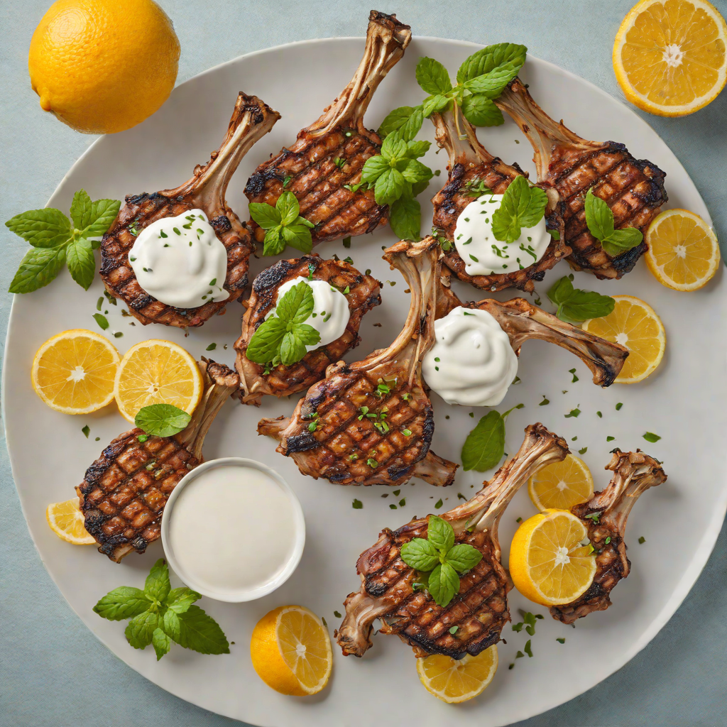 Grilled Citrus and Herb-Marinated Lamb Chops with Mint Yogurt