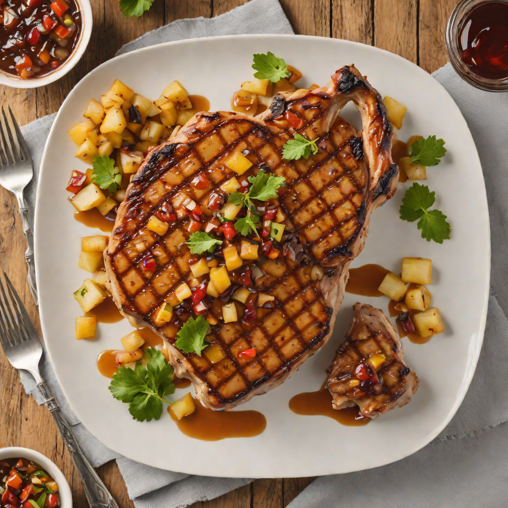 Grilled Bourbon-Glazed Pork Chops with Kentucky Maple-Apple Relish