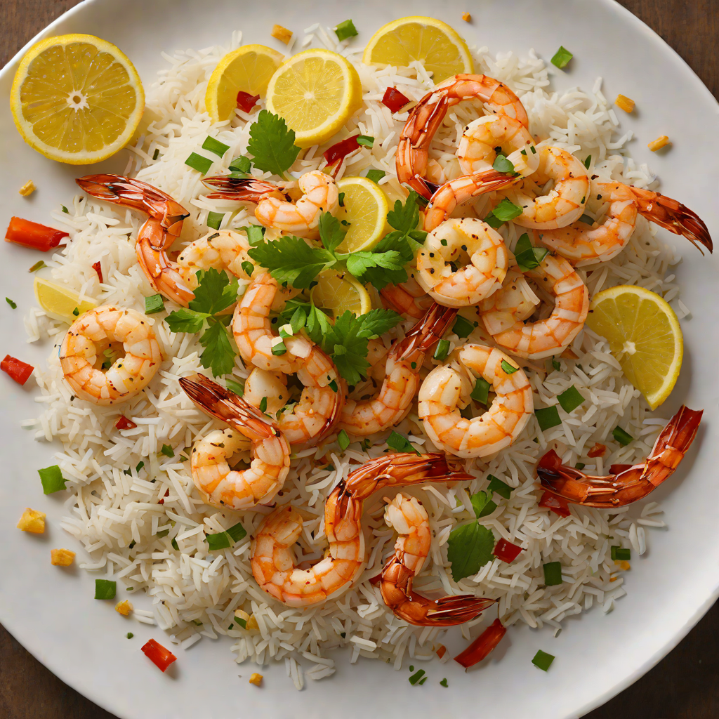 Sautéed Garlic Shrimp with Lemon and Chili Flakes over Jasmine Rice