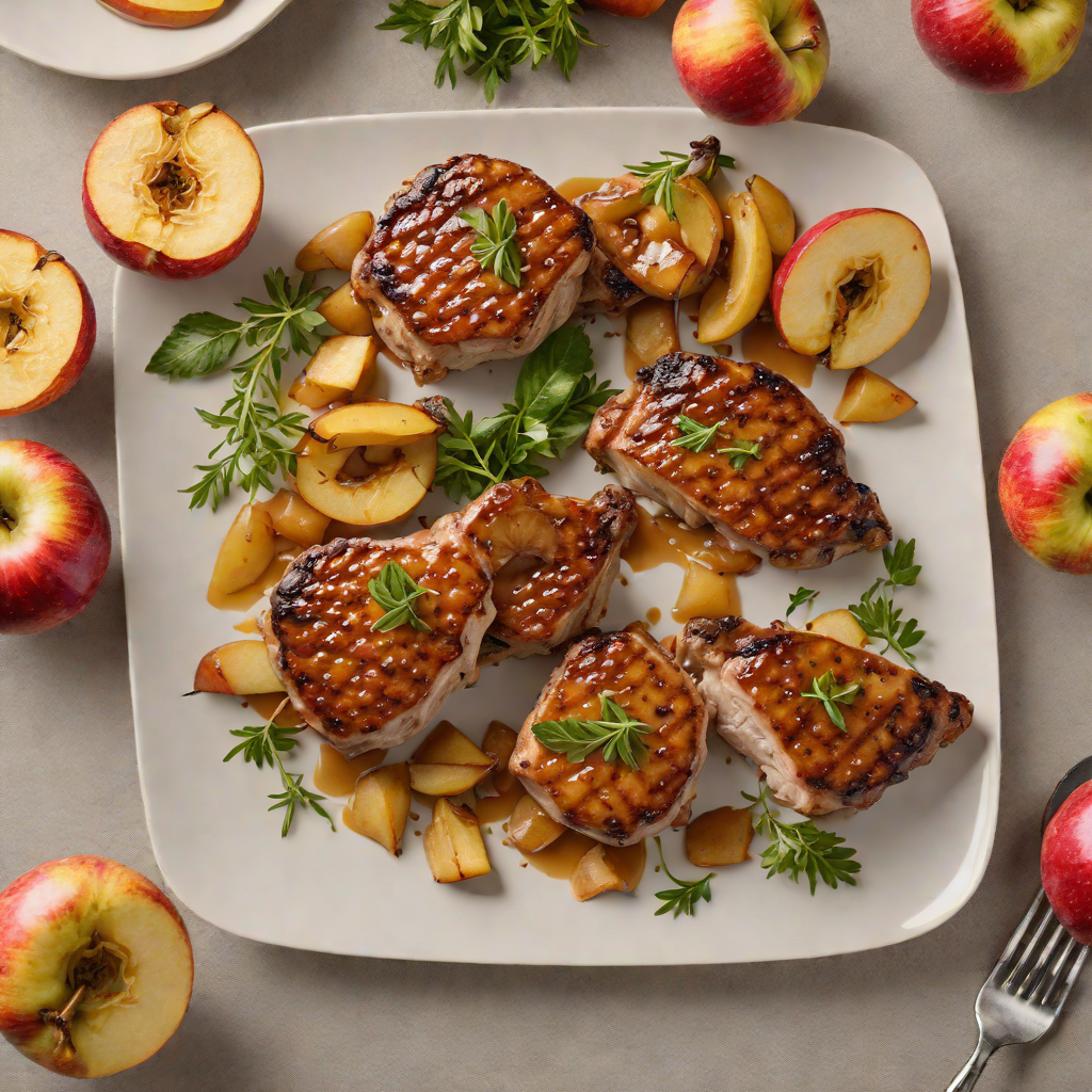 Sheet Pan Bourbon-Glazed Pork Chops with Roasted Apples