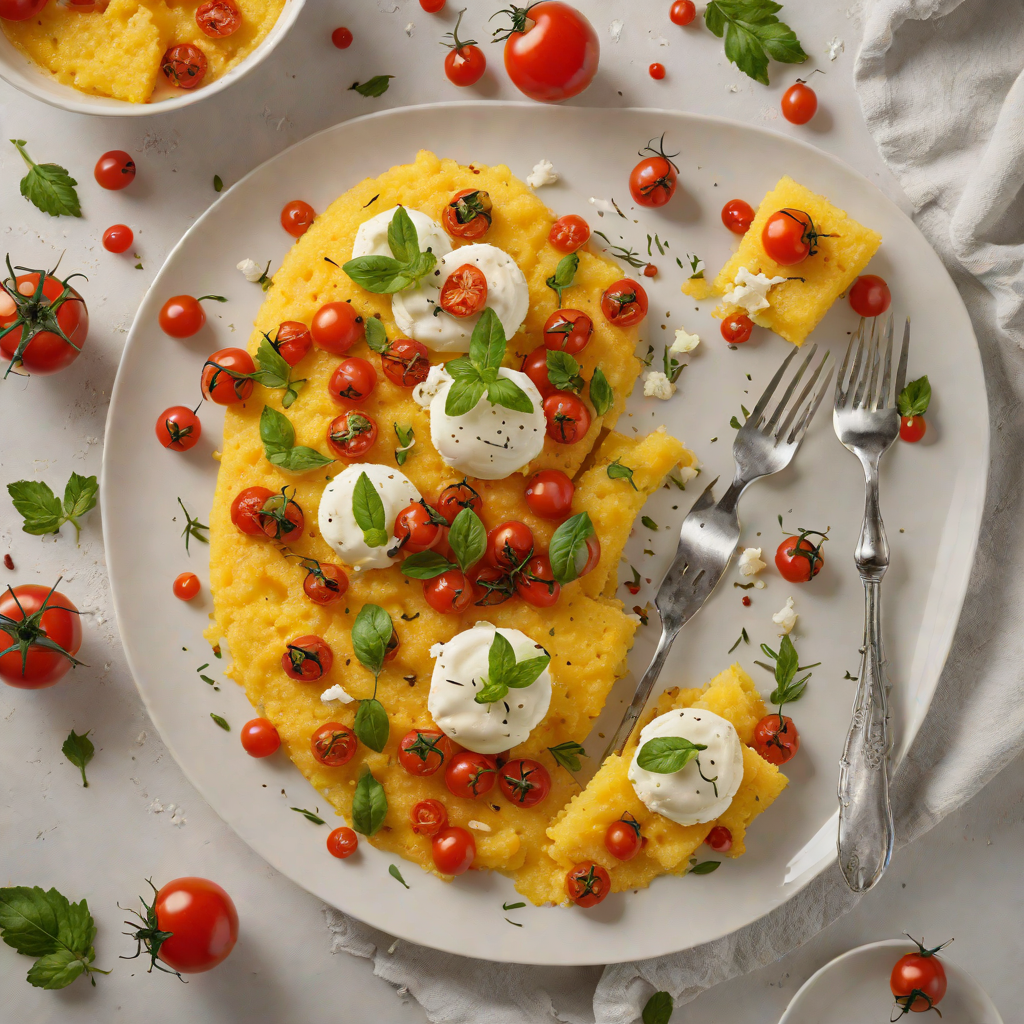 Oven-Baked Polenta with Roasted Cherry Tomatoes and Mozzarella