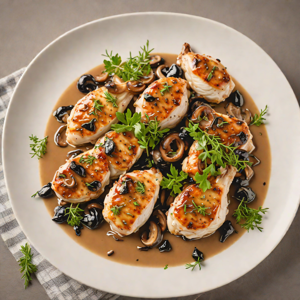 Sautéed Chicken with Roasted Mushroom and Thyme Pan Sauce