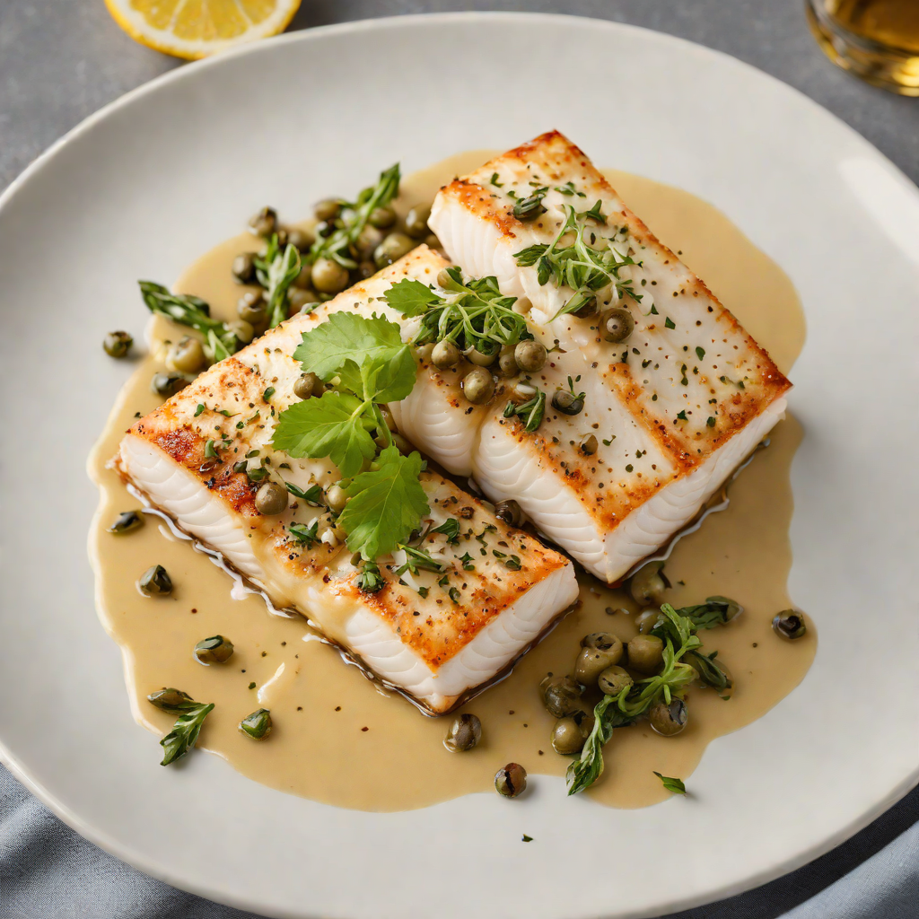 Pan-Roasted Cod with Lemon-Caper Brown Butter Sauce