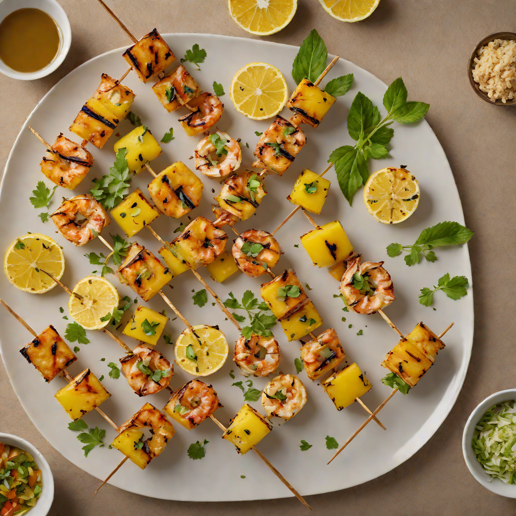 Grilled Pineapple and Jerk-Marinated Shrimp Skewers