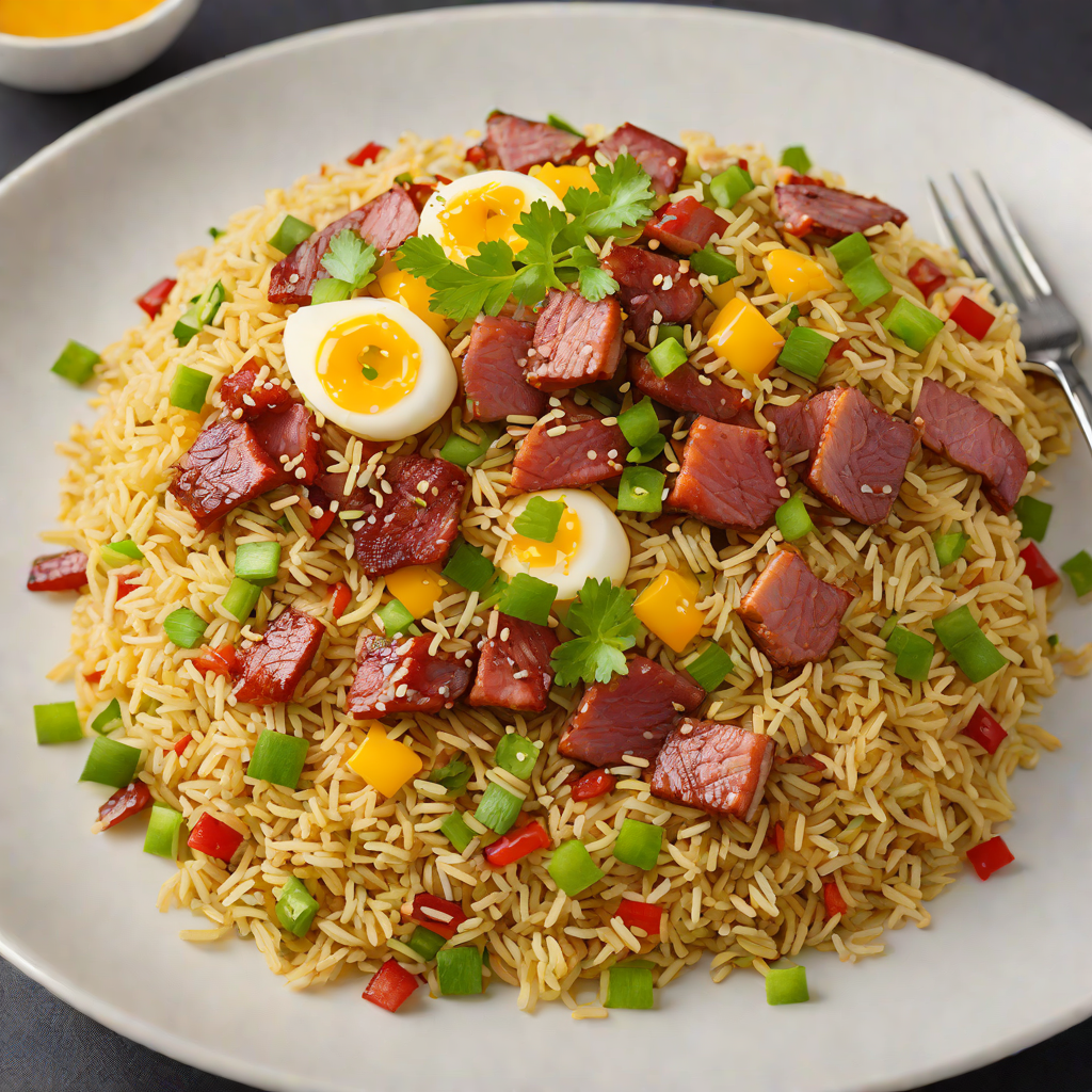 Cantonese-Style Egg Fried Rice with Char Siu