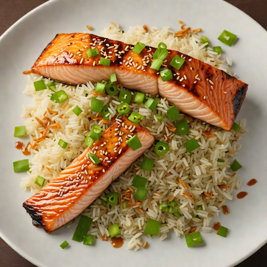Ginger-Soy Glazed Salmon with Sesame-Scallion Rice