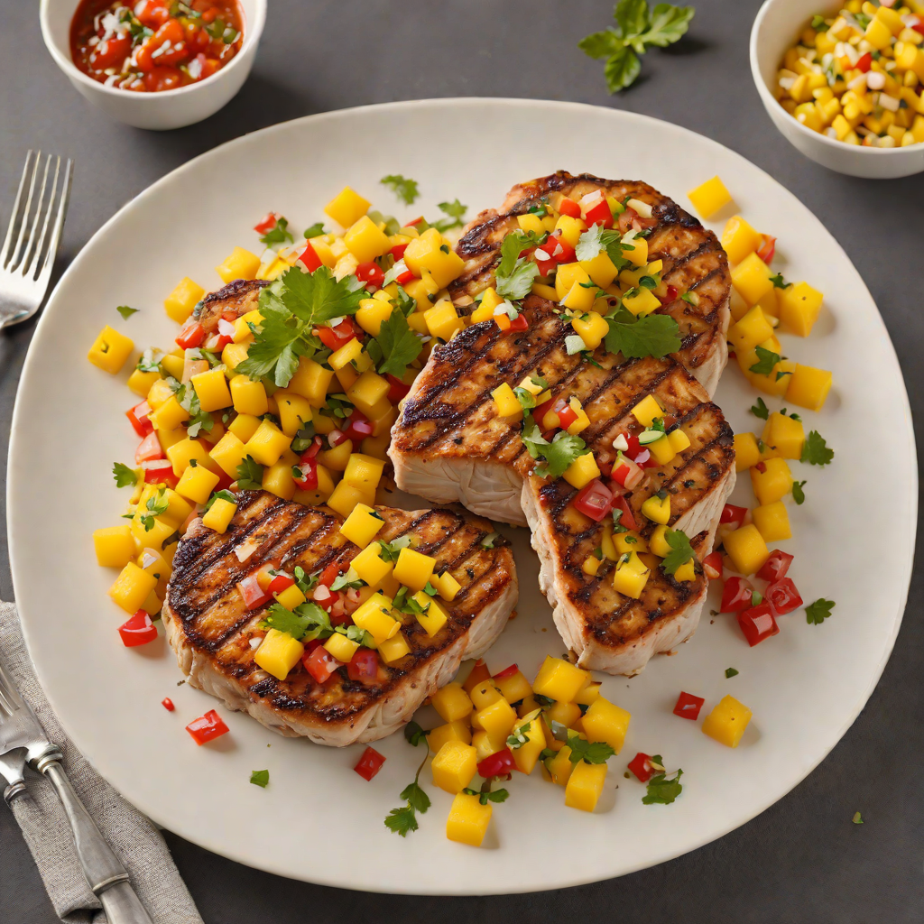 Pan-Fried Pork Chops with Spicy Mango Salsa