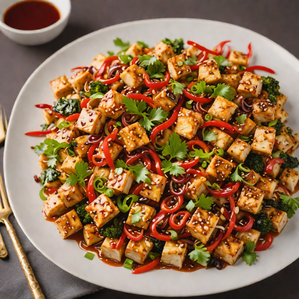 Sichuan-Style Spicy Tofu Stir-Fry with Garlic and Peppers