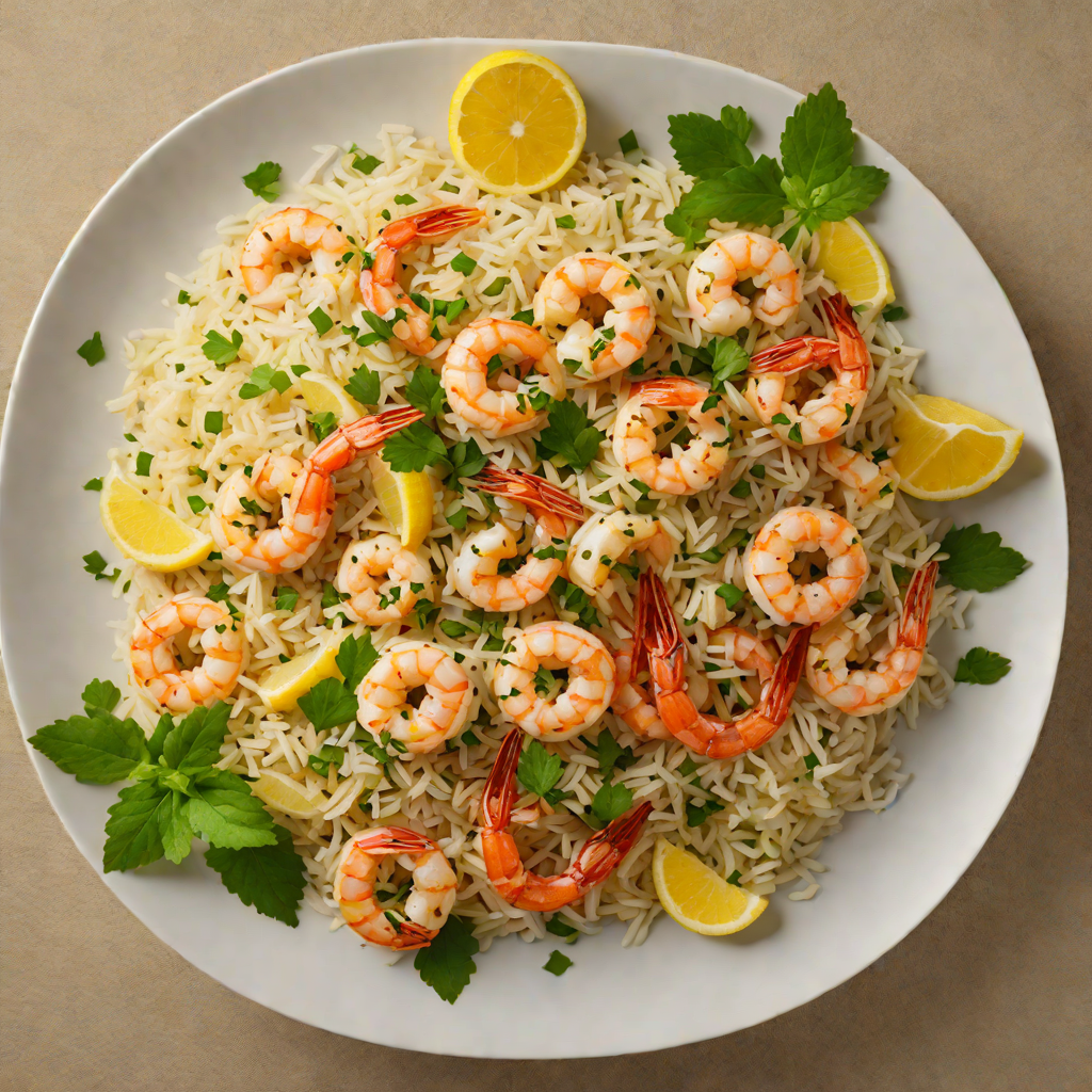 Sautéed Shrimp and Garlic Rice Bowl with Lemon and Herbs