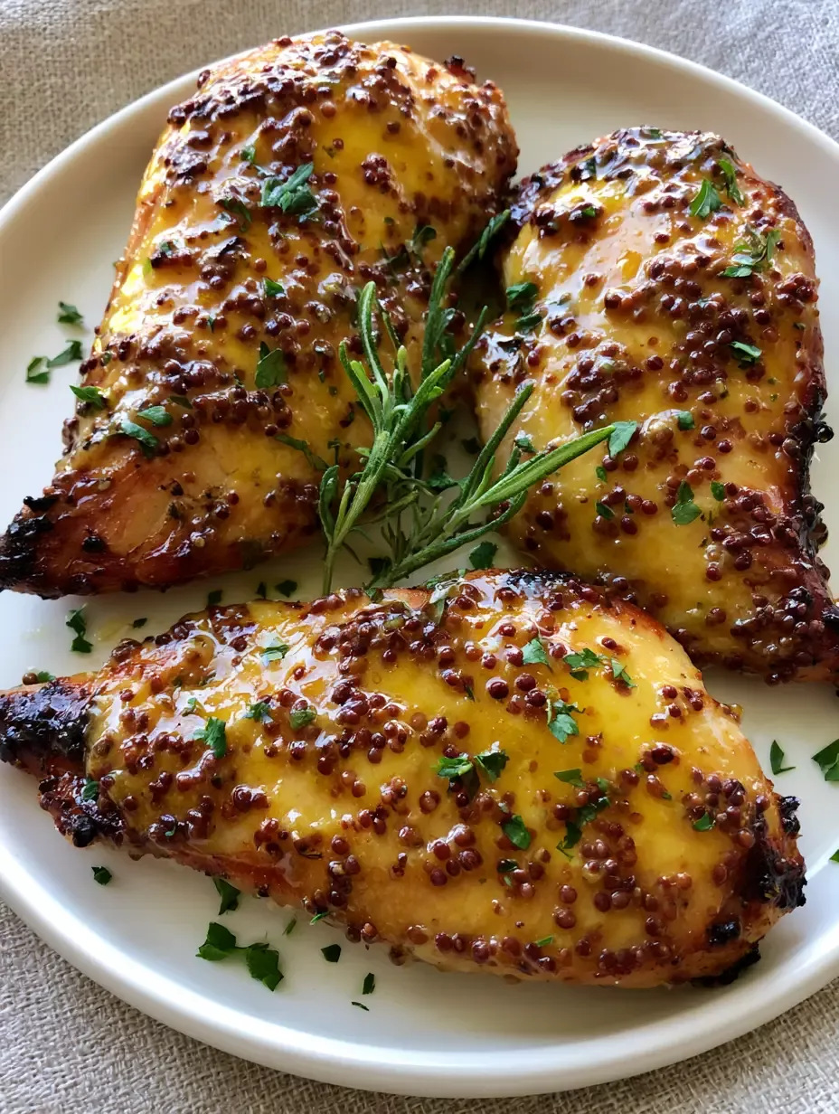 Pan-Roasted Chicken with Honey-Mustard Glaze and Garlic