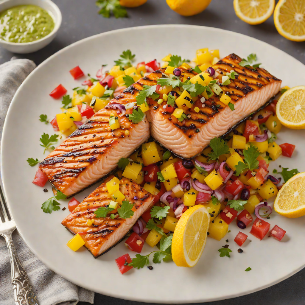 Bourbon-Glazed Grilled Salmon with Citrus Salsa