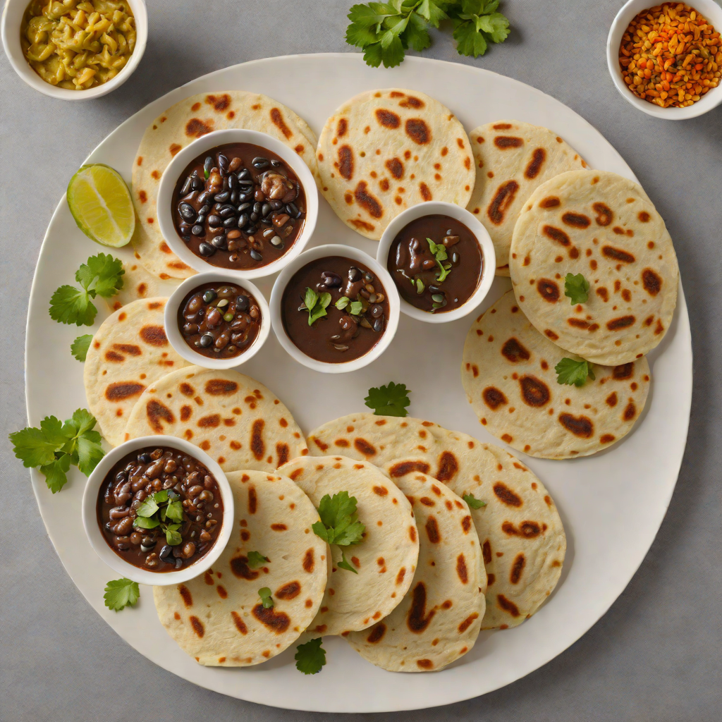 Grilled Chicken Pupusas with Black Bean Dip