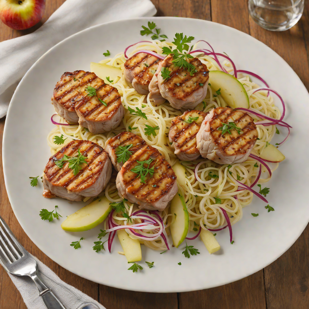 Pan-Seared Pork Tenderloin Medallions with Apple and Fennel Slaw