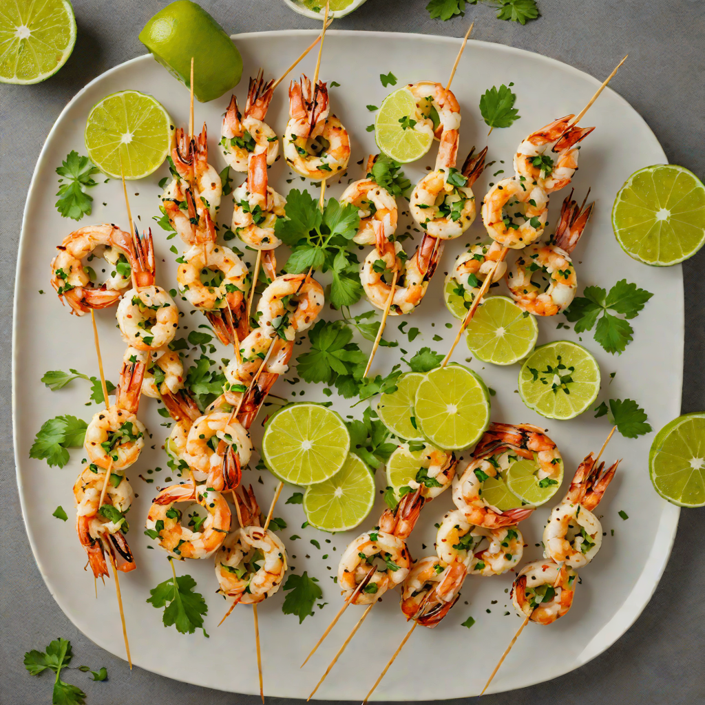 Grilled Lime-Cilantro Shrimp Skewers with Garlic Butter