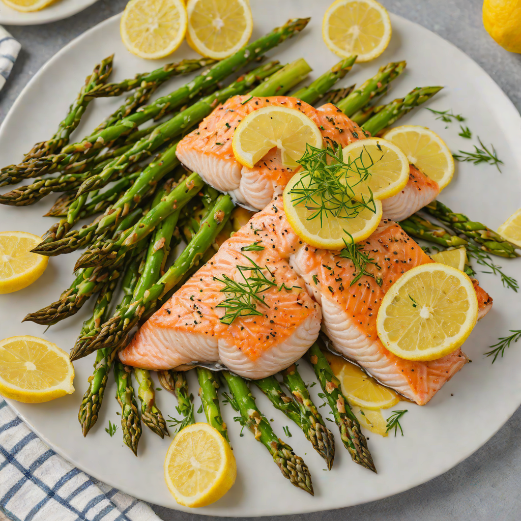 Sheet Pan Grilled Lemon-Dill Salmon with Roasted Asparagus