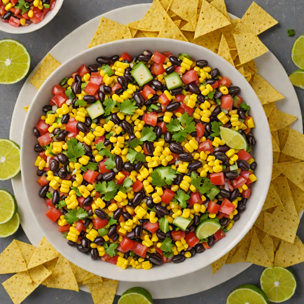 Tex-Mex Black Bean and Corn Salsa with Tortilla Chips
