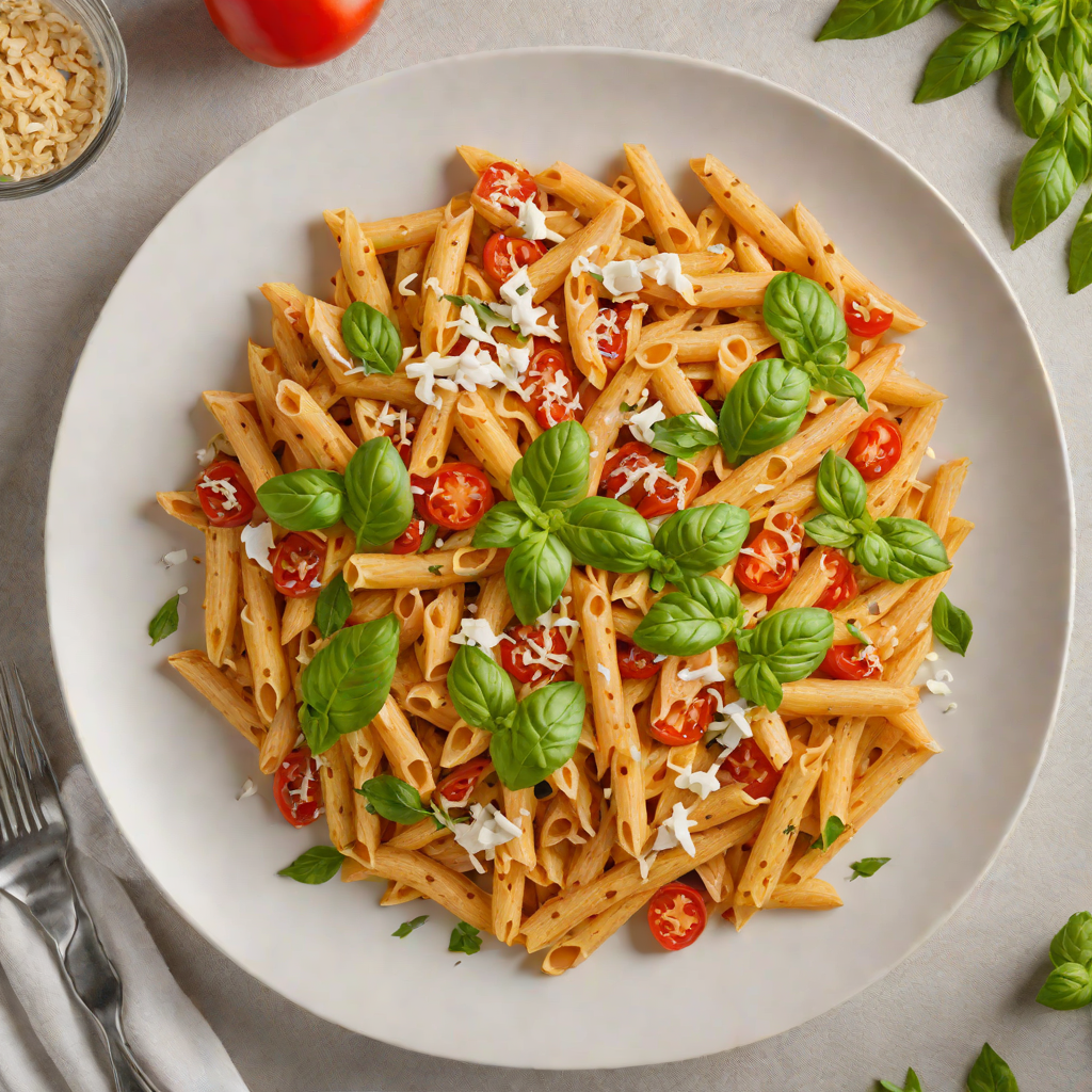 One-Pot Tomato Basil Penne with Garlic Cream